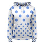 Polka Dots - Cornflower Blue on White Women s Pullover Hoodie