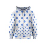 Polka Dots - Cornflower Blue on White Kid s Zipper Hoodie