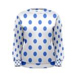 Polka Dots - Cornflower Blue on White Women s Sweatshirt