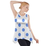 Polka Dots - Cornflower Blue on White Side Drop Tank Tunic