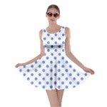 Polka Dots - Cornflower Blue on White Skater Dress