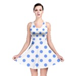 Polka Dots - Cornflower Blue on White Reversible Skater Dress