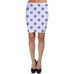 Polka Dots - Cornflower Blue on White Bodycon Skirt