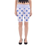 Polka Dots - Cornflower Blue on White Yoga Cropped Leggings