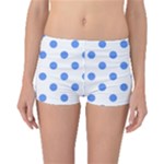 Polka Dots - Cornflower Blue on White Boyleg Bikini Bottoms