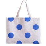 Polka Dots - Cornflower Blue on White Zipper Mini Tote Bag