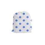 Polka Dots - Cornflower Blue on White Drawstring Pouch (S)