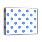 Polka Dots - Cornflower Blue on White Deluxe Canvas 14  x 11  (Stretched)