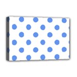 Polka Dots - Cornflower Blue on White Deluxe Canvas 18  x 12  (Stretched)