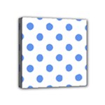 Polka Dots - Cornflower Blue on White Mini Canvas 4  x 4  (Stretched)