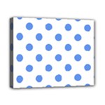 Polka Dots - Cornflower Blue on White Canvas 10  x 8  (Stretched)