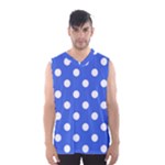 Polka Dots - White on Royal Blue Men s Basketball Tank Top