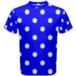 Polka Dots - White on Blue Men s Cotton Tee