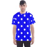 Polka Dots - White on Blue Men s Sport Mesh Tee