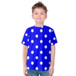 Polka Dots - White on Blue Kid s Cotton Tee