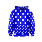 Polka Dots - White on Blue Kid s Zipper Hoodie