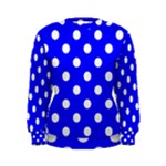 Polka Dots - White on Blue Women s Sweatshirt