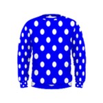 Polka Dots - White on Blue Kid s Sweatshirt