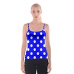 Polka Dots - White on Blue Spaghetti Strap Top