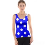 Polka Dots - White on Blue Tank Top