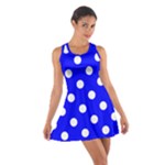 Polka Dots - White on Blue Cotton Racerback Dress