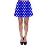 Polka Dots - White on Blue Skater Skirt