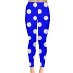 Polka Dots - White on Blue Women s Leggings