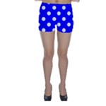 Polka Dots - White on Blue Skinny Shorts