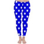 Polka Dots - White on Blue Winter Leggings