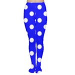 Polka Dots - White on Blue Women s Tights