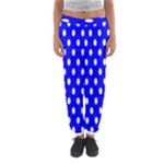 Polka Dots - White on Blue Women s Jogger Sweatpants