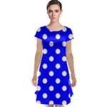 Polka Dots - White on Blue Cap Sleeve Nightdress