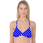 Polka Dots - White on Blue Reversible Tri Bikini Top