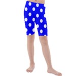 Polka Dots - White on Blue Kid s Mid Length Swim Shorts