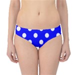 Polka Dots - White on Blue Hipster Bikini Bottoms