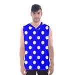 Polka Dots - White on Blue Men s Basketball Tank Top