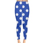 Polka Dots - White on Cerulean Blue Women s Leggings