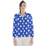 Polka Dots - White on Cerulean Blue Wind Breaker (Women)