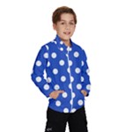 Polka Dots - White on Cerulean Blue Wind Breaker (Kids)