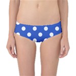 Polka Dots - White on Cerulean Blue Classic Bikini Bottoms