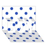 Polka Dots - Cerulean Blue on White BOY 3D Greeting Card (7x5)