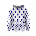 Polka Dots - Dark Blue on White Kid s Zipper Hoodie