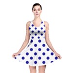 Polka Dots - Dark Blue on White Reversible Skater Dress