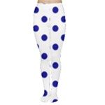 Polka Dots - Dark Blue on White Women s Tights