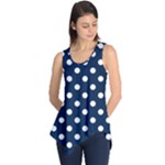 Polka Dots - White on Oxford Blue Sleeveless Tunic