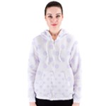 Polka Dots - Pastel Violet on White Women s Zipper Hoodie