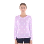 Polka Dots - White on Pale Thistle Violet Women s Long Sleeve T-shirt