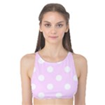 Polka Dots - White on Pale Thistle Violet Tank Bikini Top