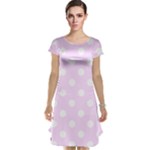 Polka Dots - White on Pale Thistle Violet Cap Sleeve Nightdress