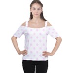 Polka Dots - Pale Thistle Violet on White Women s Cutout Shoulder Tee